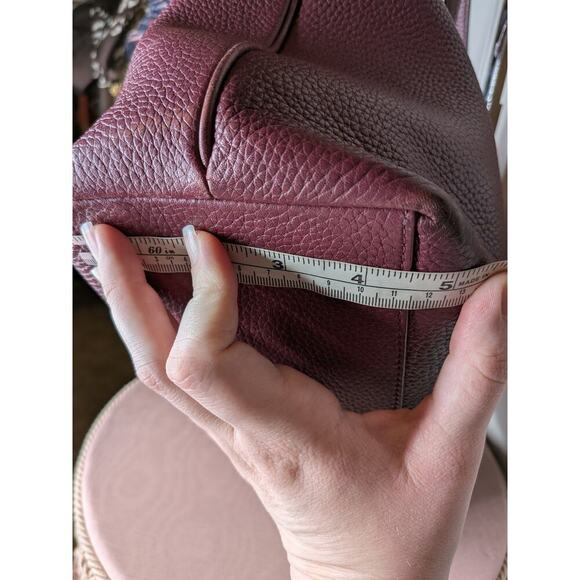 Tory Burch Imperial Garnet Thea Small Leather Tote Shoulder Bag With Tassel - Picture 9 of 10